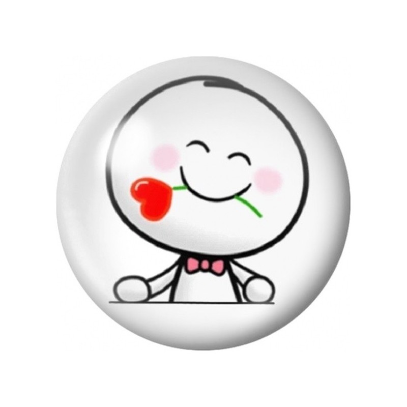 Cabochon en Verre Illustré Personnage à la Rose Rouge 12 à 25mm