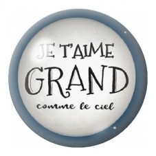 Cabochon en Verre Illustré Je t’Aime Grand Comme le Ciel 12 à 25mm pour la Création de Bijoux Fantaisie - DIY