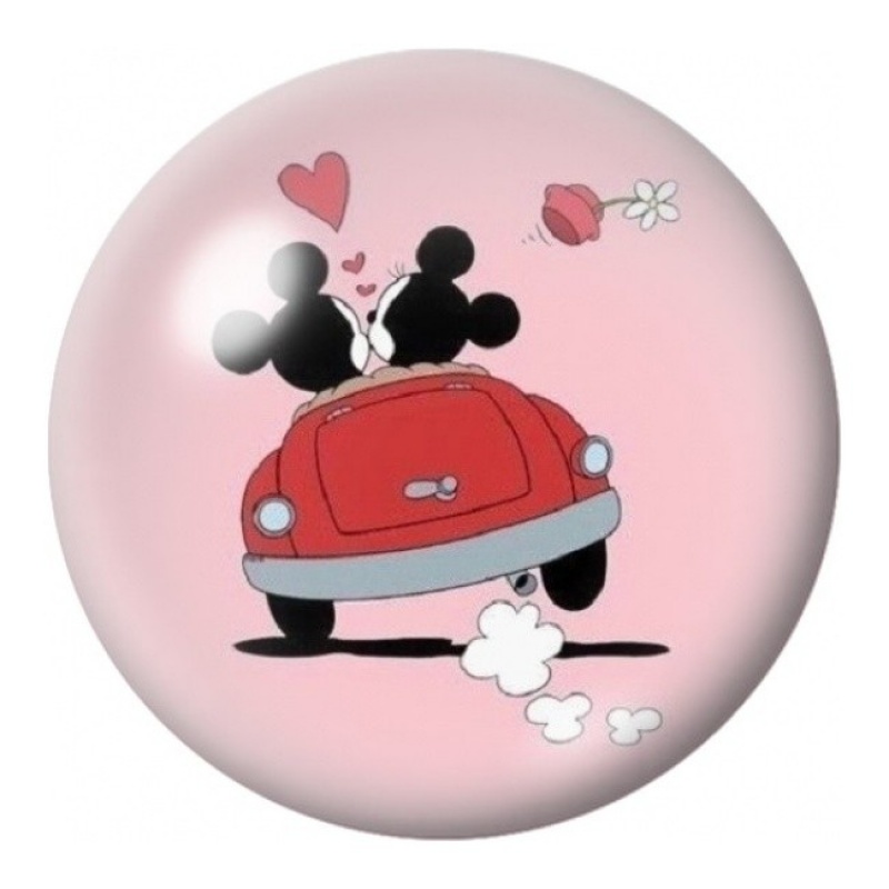 Cabochon en Verre Illustré Mickey et Minnie en Cabriolet 12 à 25mm