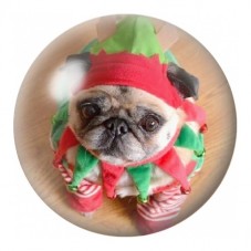 Cabochon en Verre Illustré Carlin en Lutin de Noël 12 à 25mm pour la Création de Bijoux Fantaisie - DIY