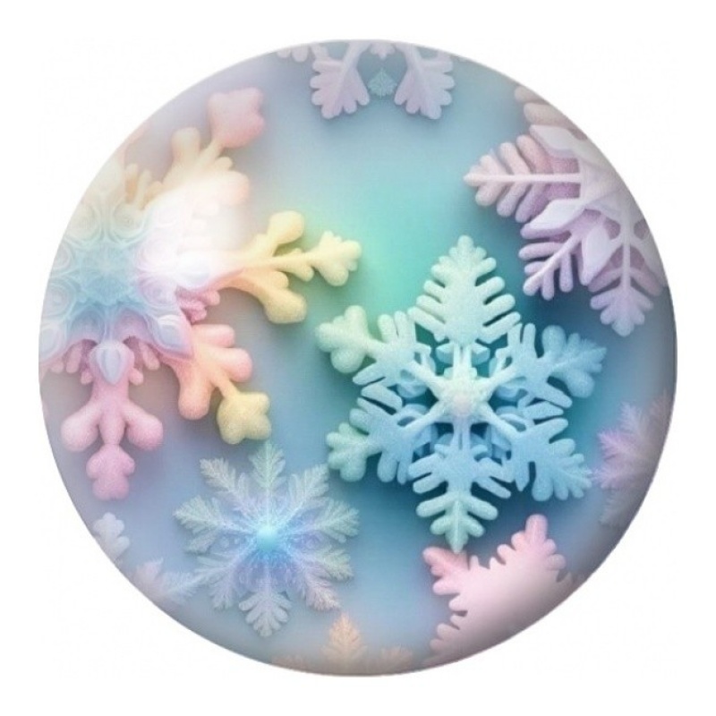 Cabochon en Verre Illustré Flocons Pastel 12 à 25mm