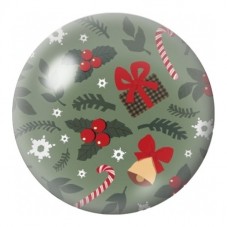 Cabochon en Verre Illustré Houx et Friandises de Noël 12 à 25mm pour la Création de Bijoux Fantaisie - DIY