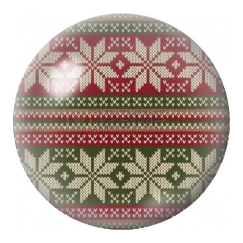 Cabochon en Verre Illustré Tricot de Noël Rouge et Vert 12 à 25mm