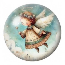 Cabochon en Verre Illustré Petit Ange de Noël 12 à 25mm pour la Création de Bijoux Fantaisie - DIY