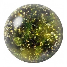 Cabochon en Verre Illustré Lumières Vertes de Noël 12 à 25mm pour la Création de Bijoux Fantaisie - DIY