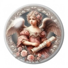 Cabochon en Verre Illustré Ange aux Roses Vintage 12 à 25mm pour la Création de Bijoux Fantaisie - DIY