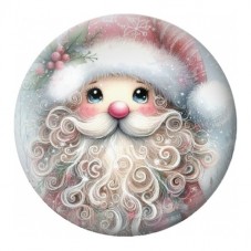 Cabochon en Verre Illustré Visage du Père Noël Pastel 12 à 25mm pour la Création de Bijoux Fantaisie - DIY