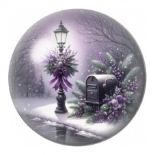 Cabochon en Verre Illustré Réverbère et Boîte aux Lettres d’Hiver 12 à 25mm pour la Création de Bijoux Fantaisie - DIY