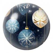 Cabochon en Verre Illustré Boules Bleues et Dorées 12 à 25mm pour la Création de Bijoux Fantaisie - DIY