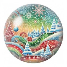 Cabochon en Verre Illustré Village d’Hiver Folk 12 à 25mm pour la Création de Bijoux Fantaisie - DIY