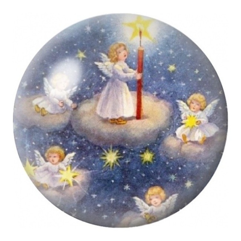 Cabochon en Verre Illustré Anges aux Étoiles Dorées 12 à 25mm