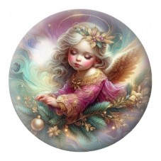 Cabochon en Verre Illustré Fée Endormie aux Fleurs 12 à 25mm pour la Création de Bijoux Fantaisie - DIY