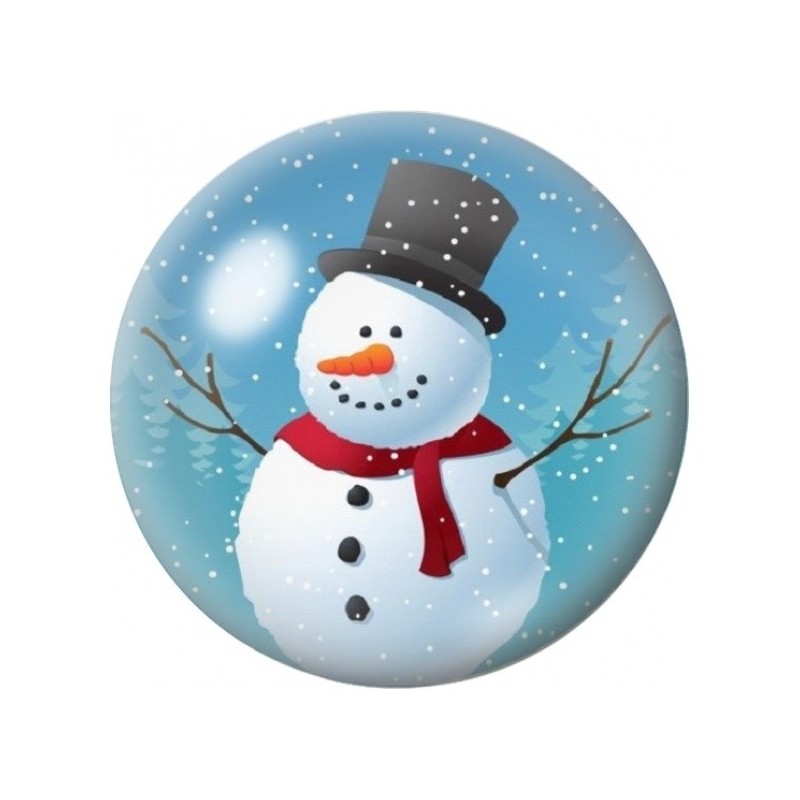 Cabochon en Verre Illustré Bonhomme de Neige Classique 12 à 25mm