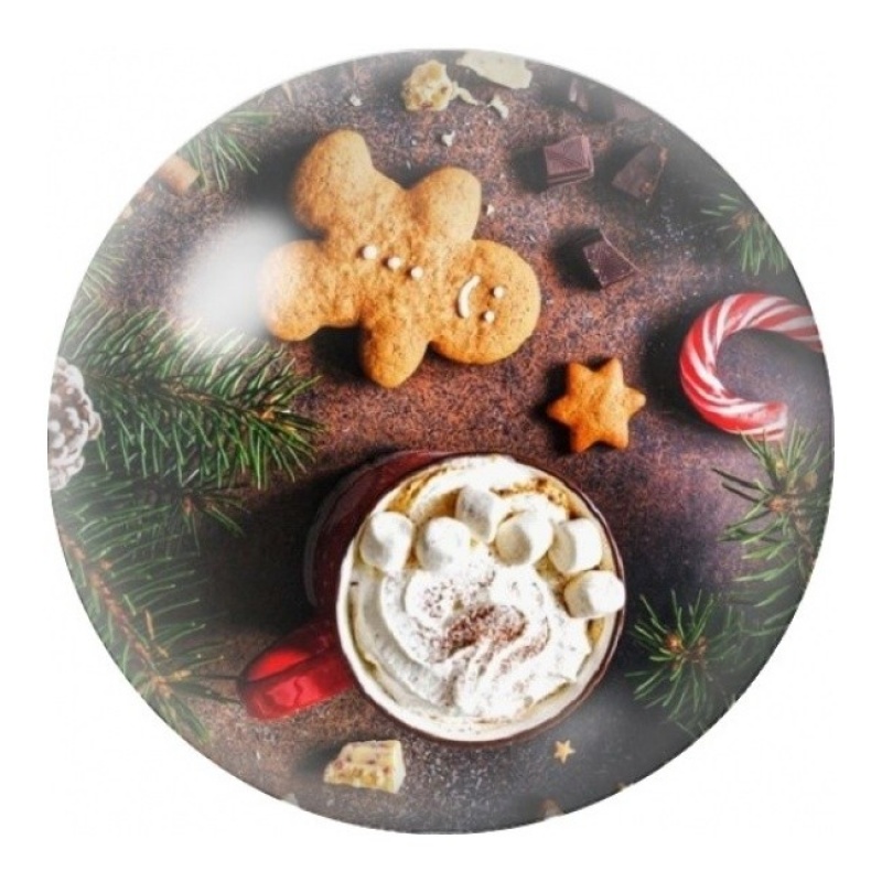 Cabochon en Verre Illustré Chocolat Chaud et Biscuits 12 à 25mm