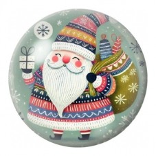 Cabochon en Verre Illustré Père Noël au Pull d’Hiver 12 à 25mm pour la Création de Bijoux Fantaisie - DIY