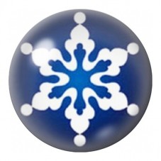Cabochon en Verre Illustré Flocon aux Branches Arrondies 12 à 25mm pour la Création de Bijoux Fantaisie - DIY