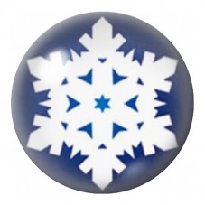 Cabochon en Verre Illustré Flocon Blanc Découpé 12 à 25mm pour la Création de Bijoux Fantaisie - DIY