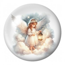 Cabochon en Verre Illustré Ange à la Lanterne 12 à 25mm pour la Création de Bijoux Fantaisie - DIY