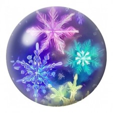 Cabochon en Verre Illustré Flocons Multicolores 12 à 25mm pour la Création de Bijoux Fantaisie - DIY