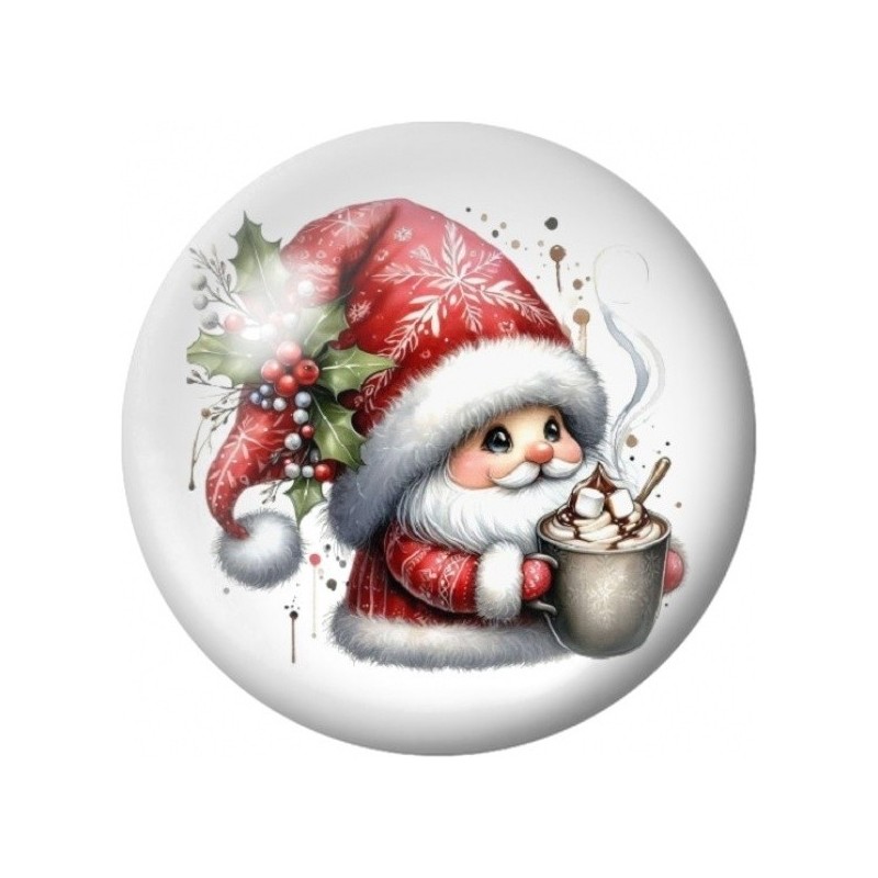 Cabochon en Verre Illustré Bonhomme de Neige au Chocolat 12 à 25mm