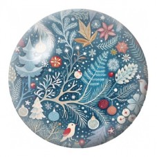 Cabochon en Verre Illustré Jardin d’Hiver Bleu 12 à 25mm pour la Création de Bijoux Fantaisie - DIY