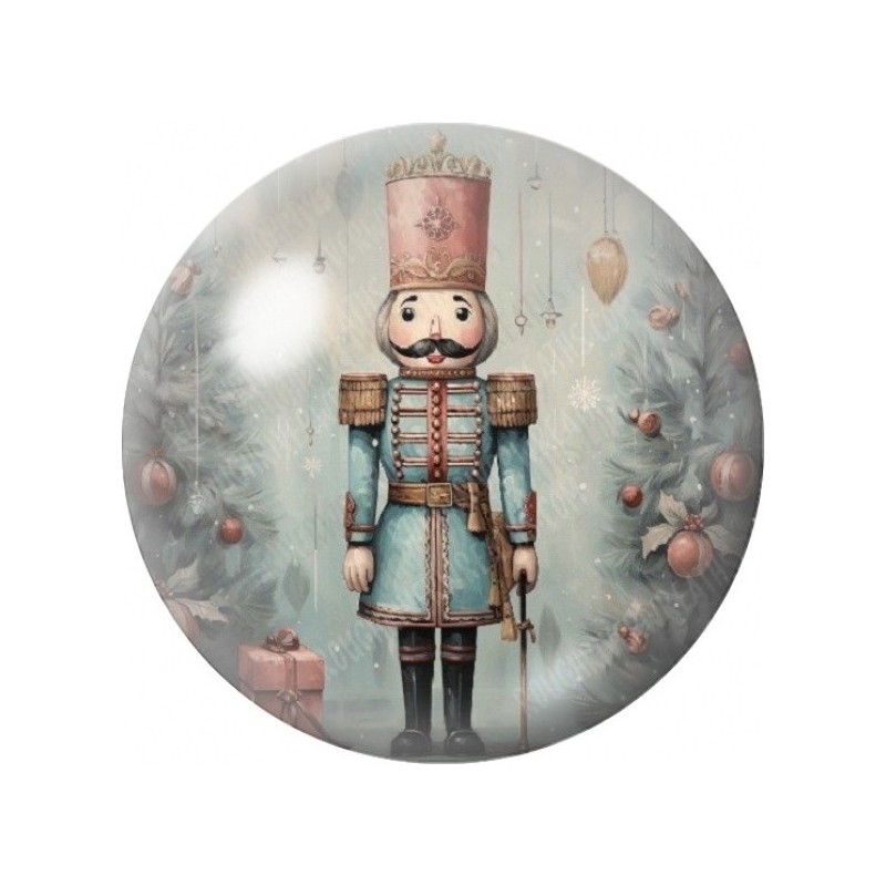 Cabochon en Verre Illustré Casse-Noisette Bleu Vintage 12 à 25mm