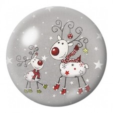 Cabochon en Verre Illustré Duo de Rennes Fantaisie 12 à 25mm pour la Création de Bijoux Fantaisie - DIY