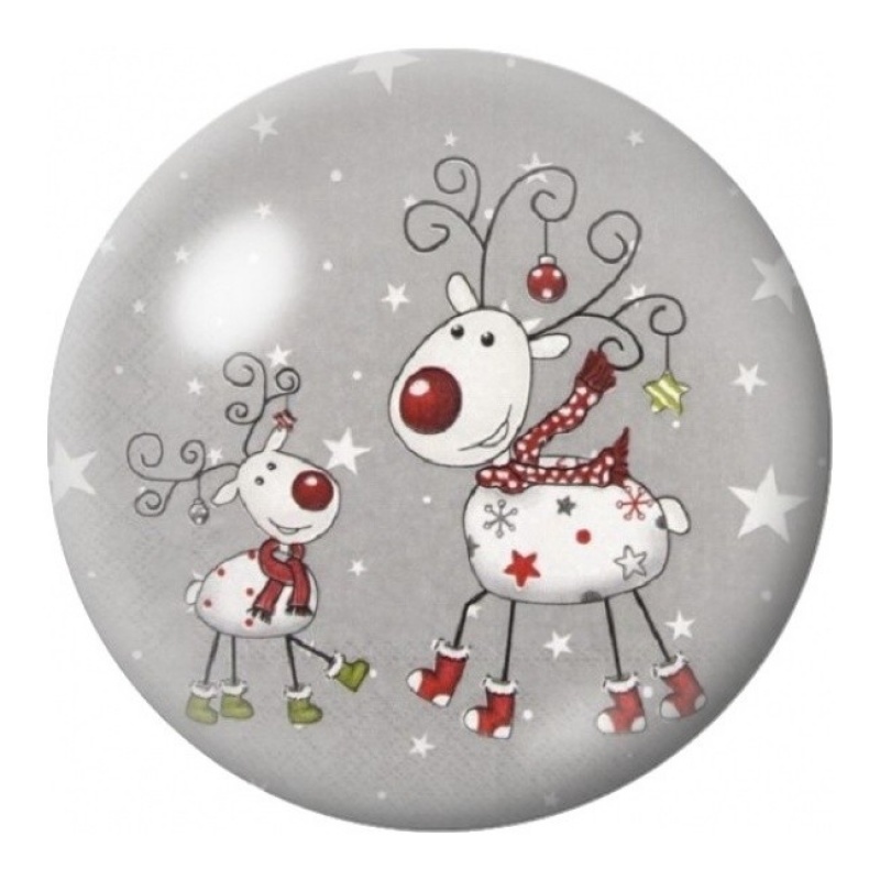 Cabochon en Verre Illustré Duo de Rennes Fantaisie 12 à 25mm