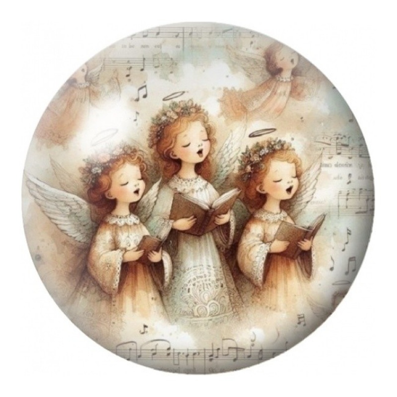 Cabochon en Verre Illustré Trio d’Anges Chanteurs 12 à 25mm
