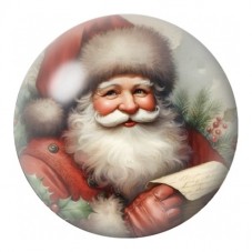 Cabochon en Verre Illustré Père Noël au Sourire Classique 12 à 25mm pour la Création de Bijoux Fantaisie - DIY