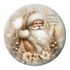 Cabochon en Verre Illustré Père Noël Sépia 12 à 25mm pour la Création de Bijoux Fantaisie - DIY