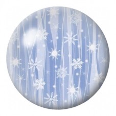 Cabochon en Verre Illustré Rideau de Flocons Bleus 12 à 25mm pour la Création de Bijoux Fantaisie - DIY