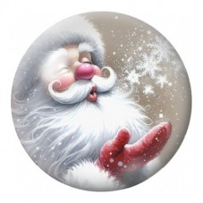 Cabochon en Verre Illustré Père Noël aux Moufles Rouges 12 à 25mm pour la Création de Bijoux Fantaisie - DIY