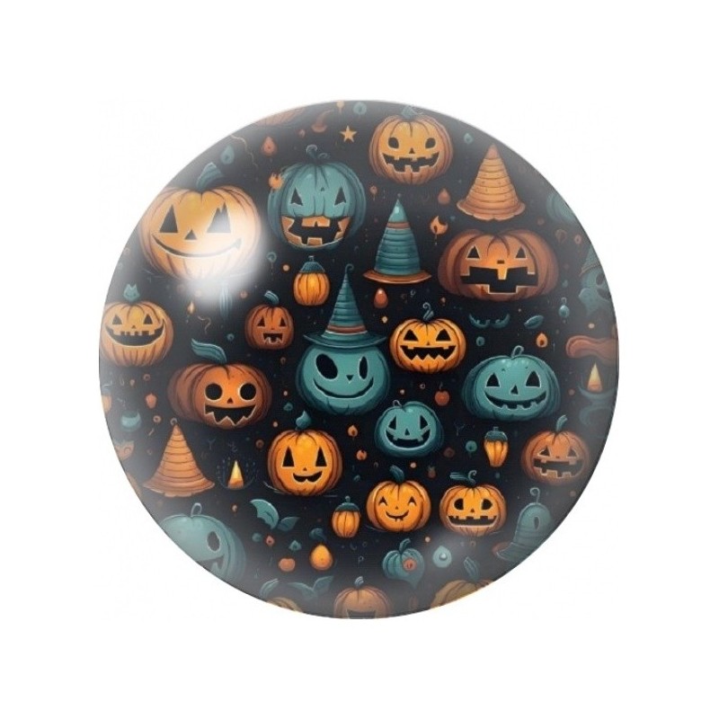 Cabochon en Verre Illustré Motifs d’Halloween 12 à 25mm