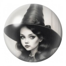 Cabochon en Verre Illustré Portrait de Sorcière 12 à 25mm pour la Création de Bijoux Fantaisie - DIY