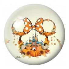 Cabochon en Verre Illustré Nœud à Pois et Citrouilles 12 à 25mm pour la Création de Bijoux Fantaisie - DIY