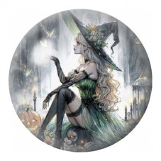 Cabochon en Verre Illustré Sorcière de la Forêt 12 à 25mm pour la Création de Bijoux Fantaisie - DIY