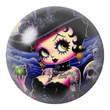 Cabochon en Verre Illustré Femme Gothique à la Potion 12 à 25mm pour la Création de Bijoux Fantaisie - DIY