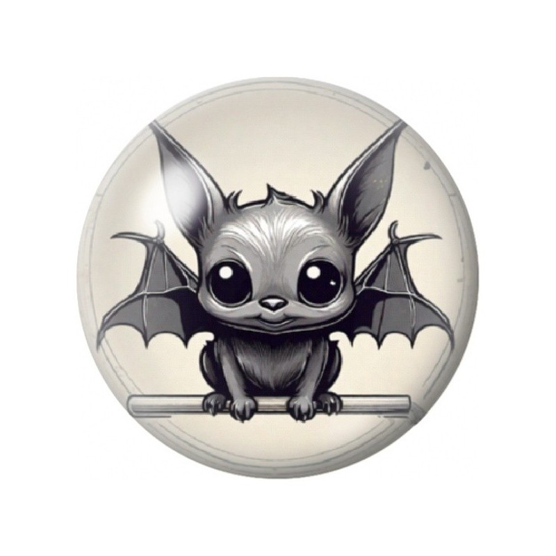 Cabochon en Verre Illustré Petite Chauve-Souris 12 à 25mm