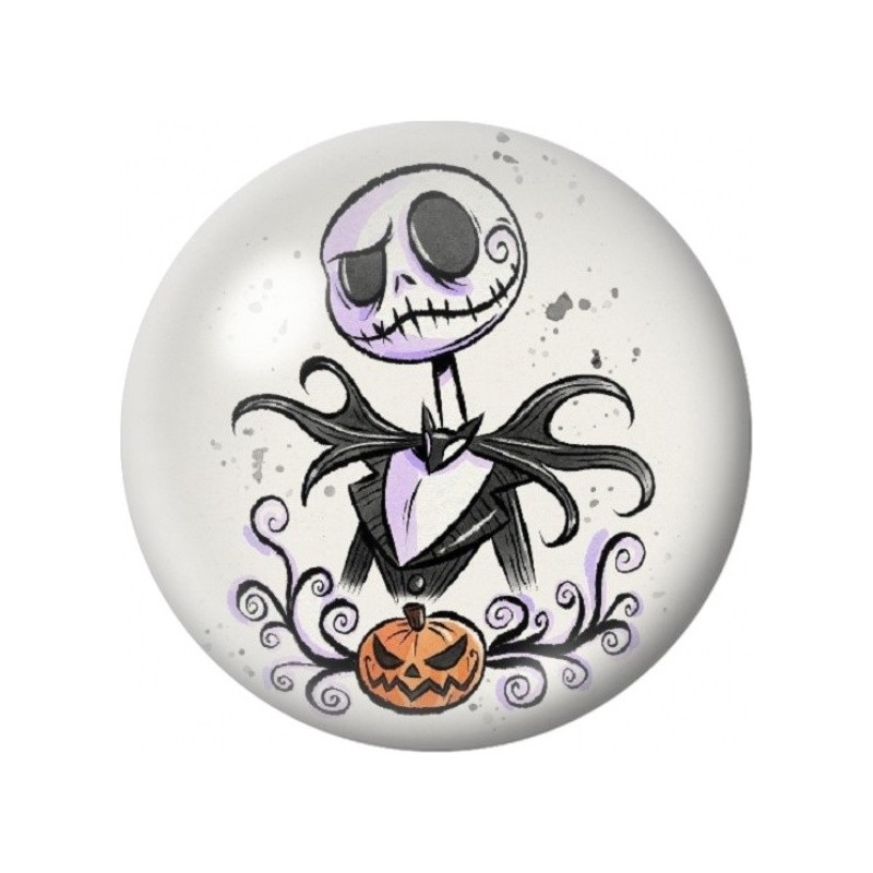 Cabochon en Verre Illustré Squelette au Nœud Papillon 12 à 25mm