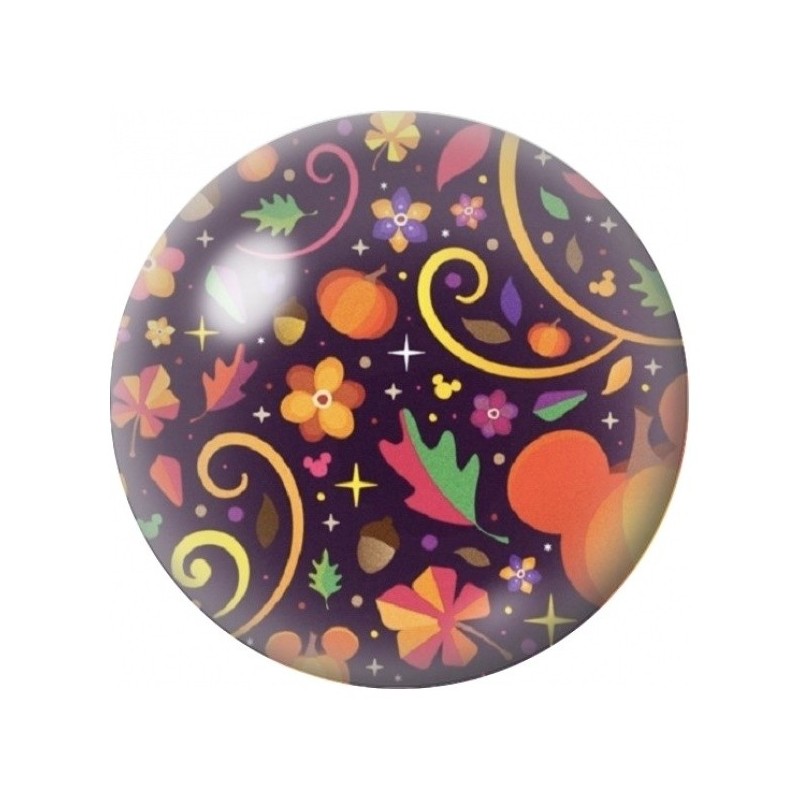 Cabochon en Verre Illustré Fleurs et Symboles d’Halloween 12 à 25mm