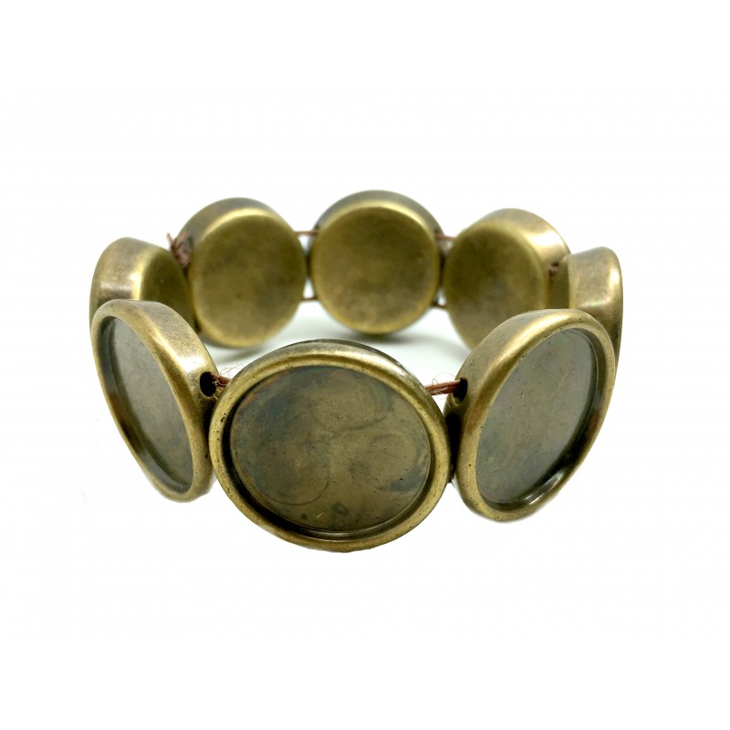 Support Bracelet Élastique Bronze pour Cabochon 20mm