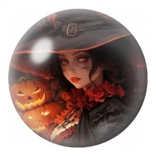 Cabochon en Verre Illustré Sorcière aux Roses Rouges 12 à 25mm pour la Création de Bijoux Fantaisie - DIY