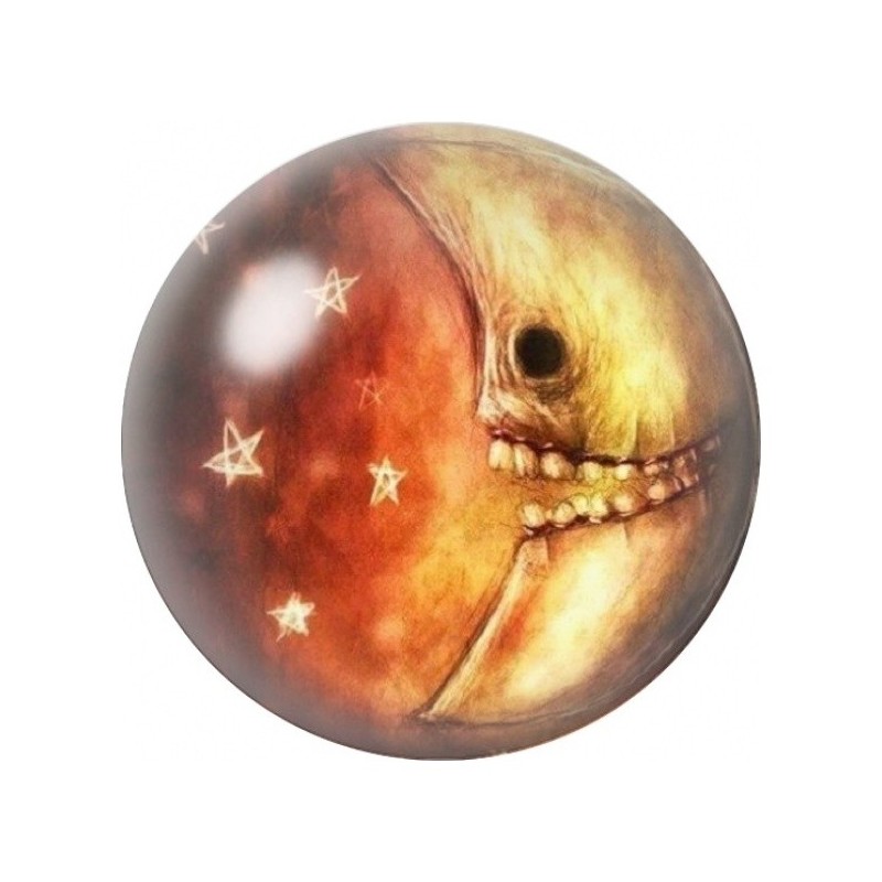 Cabochon en Verre Illustré Lune Squelette d’Halloween 12 à 25mm