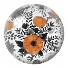 Cabochon en Verre Illustré Citrouilles et Feuillages Graphiques 12 à 25mm pour la Création de Bijoux Fantaisie - DIY