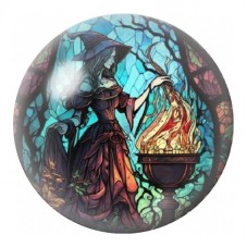 Cabochon en Verre Illustré Sorcières autour du Chaudron 12 à 25mm pour la Création de Bijoux Fantaisie - DIY