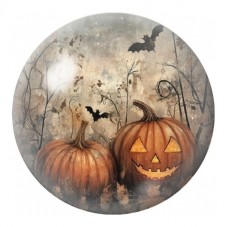 Cabochon en Verre Illustré Citrouilles dans le Jardin Ancien 12 à 25mm pour la Création de Bijoux Fantaisie - DIY
