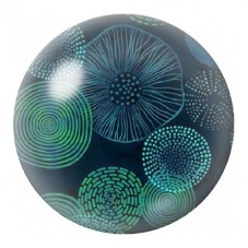 Cabochon en Verre Illustré Cercles Turquoise sur Fond Marin 12 à 25mm pour la Création de Bijoux Fantaisie - DIY