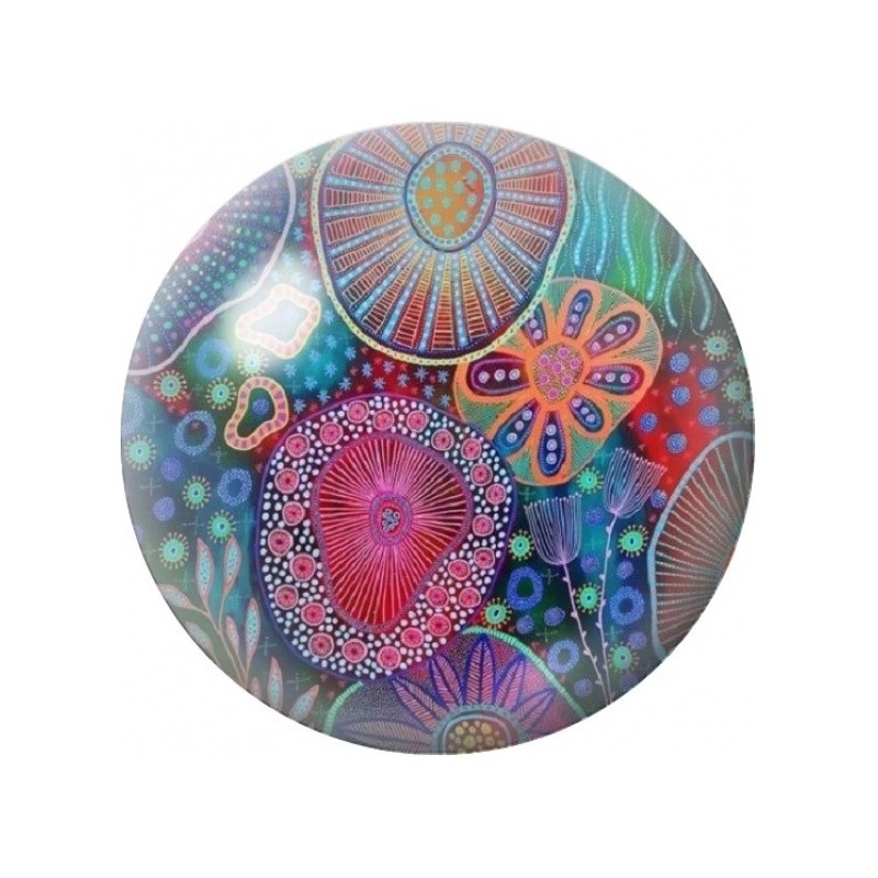 Cabochon en Verre Illustré Jardin Marin Multicolore 12 à 25mm