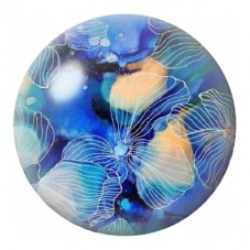 Cabochon en Verre Illustré Fleurs Bleues et Corail 12 à 25mm pour la Création de Bijoux Fantaisie - DIY